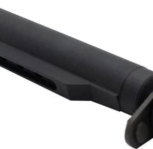 Black plastic bicycle component with a hollow cylindrical end and mounting tab, likely an adapter or connector part.