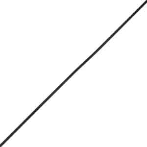 A long, black cylindrical rod laid diagonally from bottom-left to top-right on a white background.