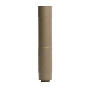 Tan cylindrical vape pen battery with a textured grip in the middle, shown upright.