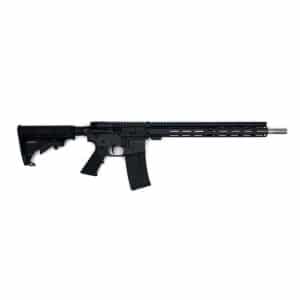 Black AR-style semi-automatic rifle with a long handguard, detachable magazine, and pistol grip on a white background.