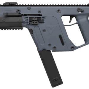 Side view of a modern black/gray semi-automatic rifle with a detachable magazine inserted at the bottom.