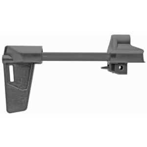 Close-up of a bar clamp showing plastic handles at each end connected by a metal rod (grayscale).